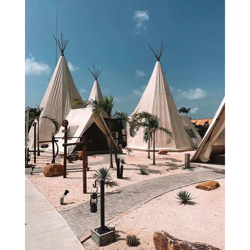 帐篷餐厅露营帐篷民野营帐篷酒店户外吧台蒙古包宿印第安厂家专业