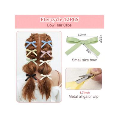 12 little bow ribbon hair accessories cute hair clips Alliga