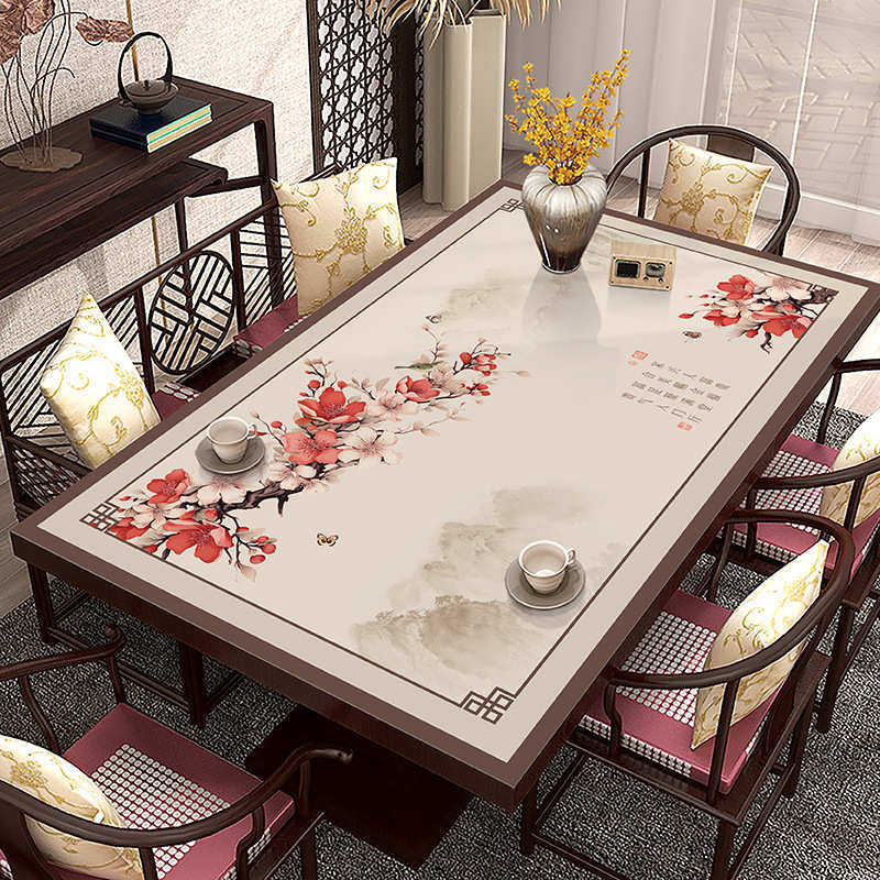 中式国风餐桌垫桌布免洗防水防油新款茶几垫桌布保护垫防烫桌面垫,居家布艺,椅套/椅垫,淘宝优惠券,粉丝福利购,淘宝优惠卷