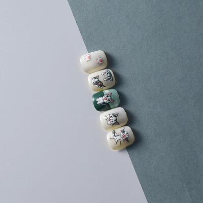 淘气猫咪浮雕美甲贴纸防水指甲贴花 Naughty Cat 5D Nail Sticker