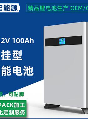51.2V100Ah壁挂式储能电池5kwh磷酸铁锂家用太阳能设备新能源电池