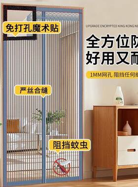 2025年夏季防蚊门帘全磁铁条强力新款纱窗家用金刚网纱门纱帘磁吸