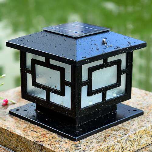 平顶中字灯太阳能柱头灯围墙灯花园别墅照明庭院灯草坪灯景观灯