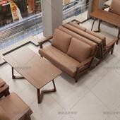 覆古咖啡厅奶茶店书吧桌椅组合民宿清吧餐厅客厅沙发接待洽谈休闲