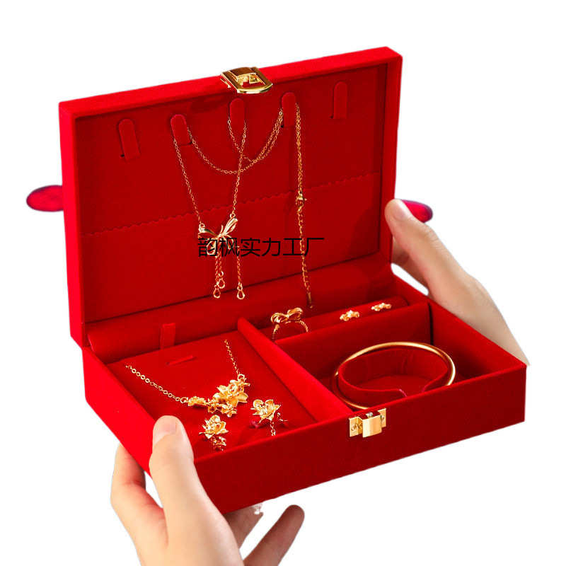 首饰盒婚礼珠宝结婚r6e坠盒订婚三金吊戒指彩礼五金黄金聘礼包装