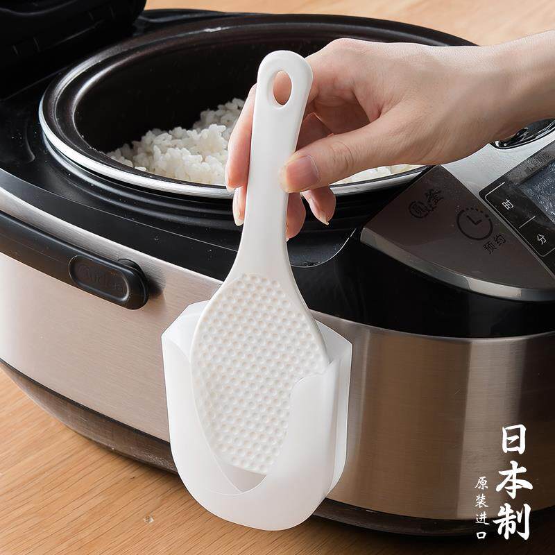 日本进口饭勺子不粘米饭铲子电饭煲打饭家用塑料盛饭勺吸盘收纳架