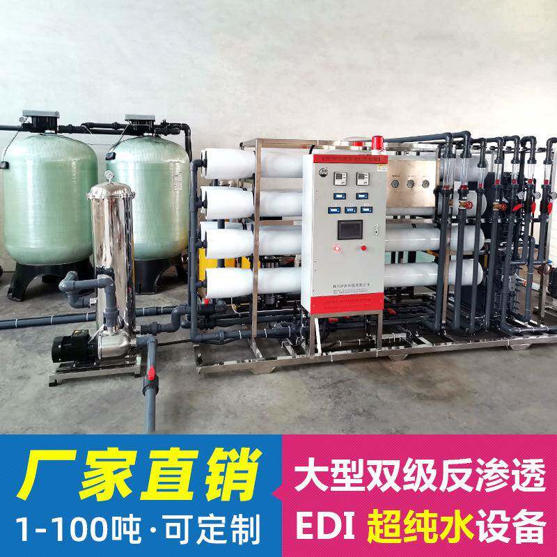 1-5吨双级反渗透加EDI超纯水高纯水去离子水处理设备厂家
