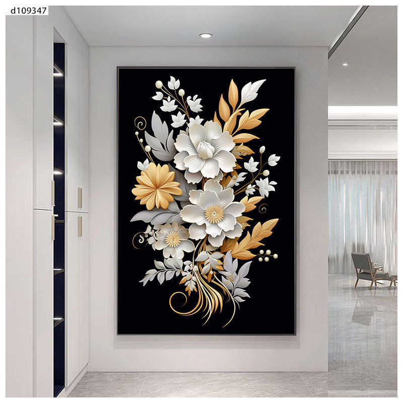 花卉立体装饰画过道走廊背景墙挂画晶瓷平面沙发卧室玄关挂画图片