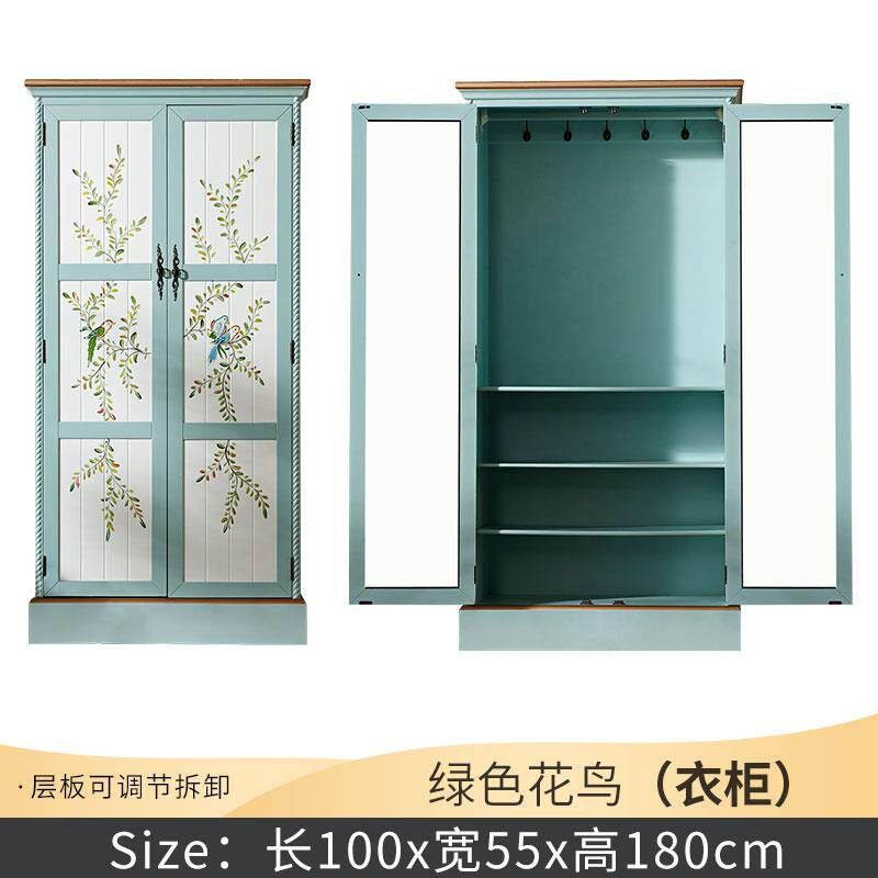 正品美式6门小衣柜带镜子实木卧室衣橱客厅储物童收单纳柜0cm儿高
