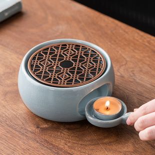 温茶炉陶瓷茶杯暖茶炉蜡烛加热底座小火炉温水保温提梁壶围炉煮茶