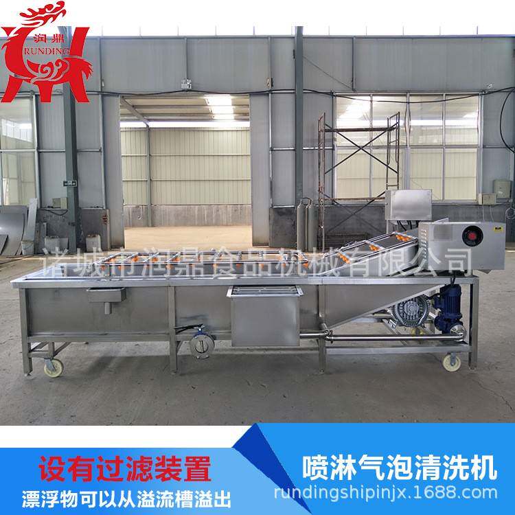 干辣椒鲜辣椒气泡清洗机厂 家蔬菜清切洗粗加工生产线 高喷3500淋