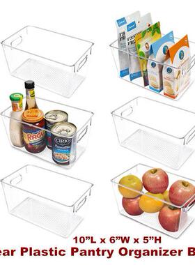 Clear Plastic Storage Bins Pantry Organizer Bins