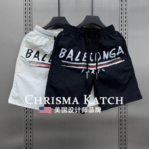 出口美国⭐Chrisma Katch~冰丝速干休闲短裤男士时尚痞帅沙滩裤