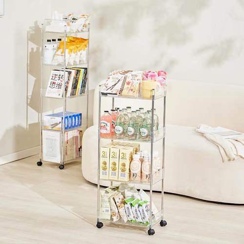 免安装可移动客厅卧室厨房方形置物架夹缝置物架落地小推车收纳