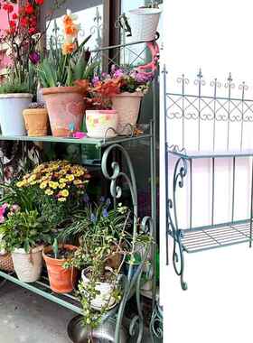 铁艺做庭旧复古落地花架户外院花架57112室内阳台一植物置物盆架