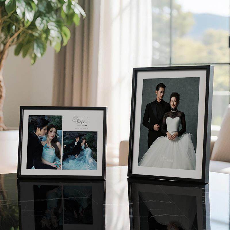 照片定制摆台婚纱照相框洗照片高级感全家福画 画框铝合金结婚照
