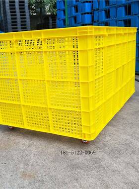 大号带UMG仓轮子塑递料周转筐加厚胶框一库车间收纳框快储物塑料