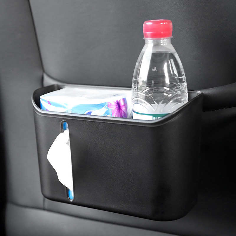 车载多功能椅背收纳盒ABS悬挂式抽纸盒置物盒水杯饮料架汽车用品