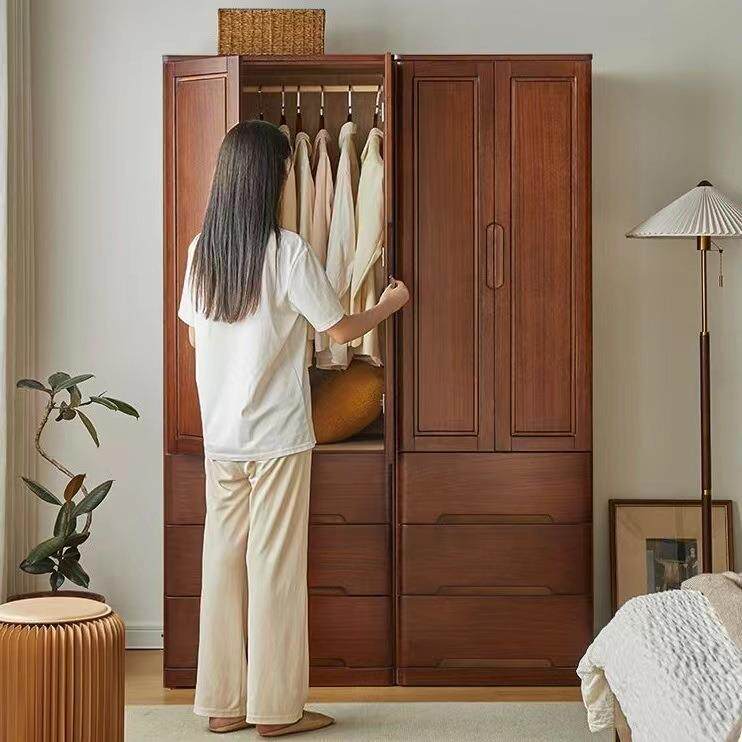 实木型衣柜家用卧室单人储全整装纯实物小柜儿童衣服收纳子柜窄简