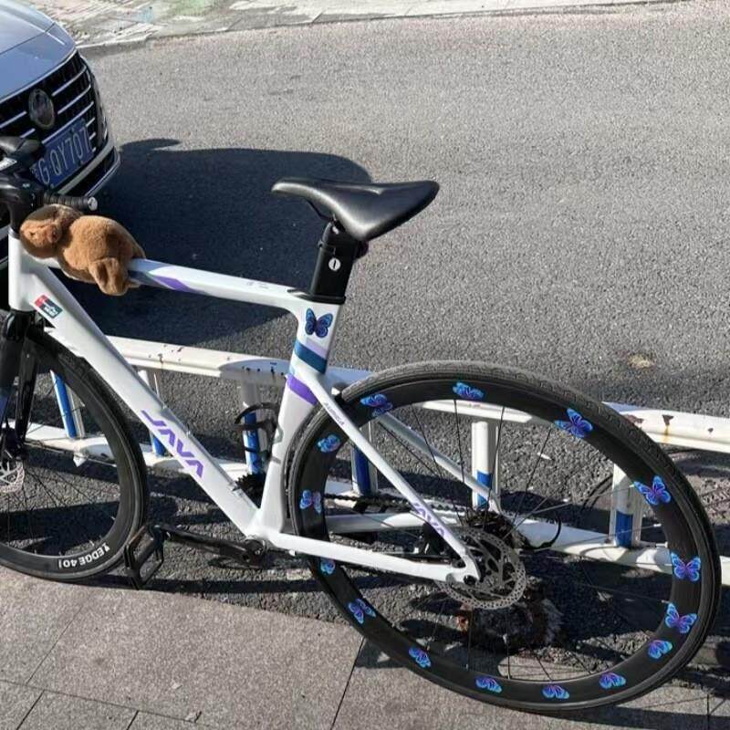 公路车轮毂贴纸自行车蝴蝶车轮改色装饰高颜值组装饰反光贴纸防水