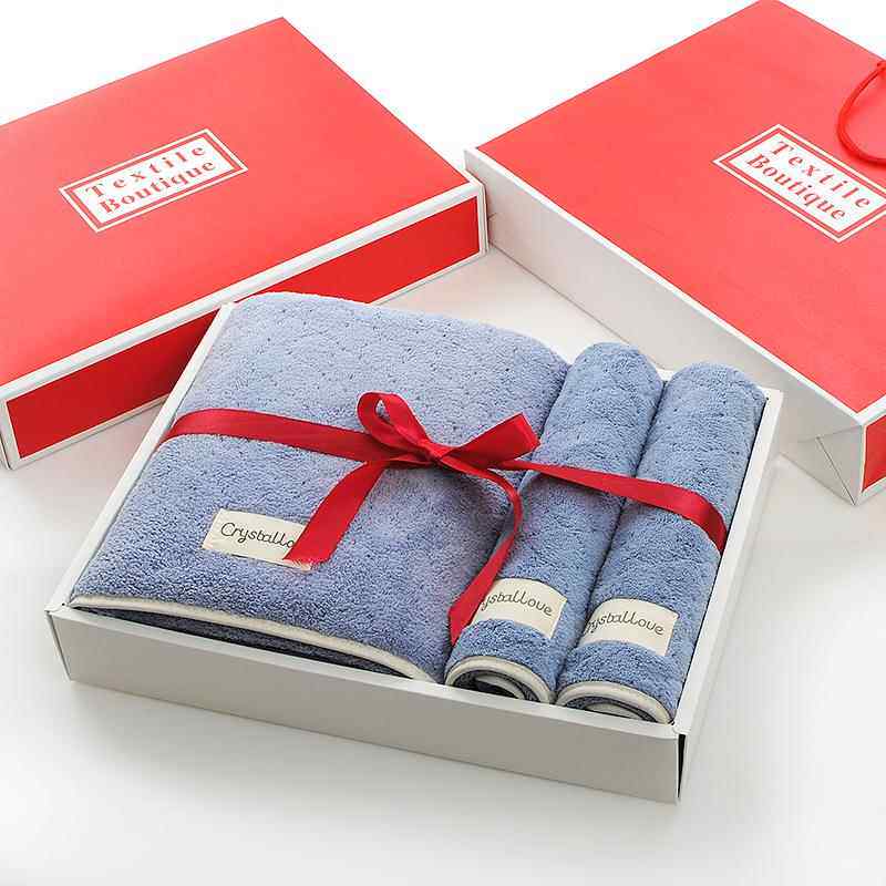 毛巾浴巾礼盒三件套装活动福利回礼品绣logo生日寿宴结婚庆伴手礼