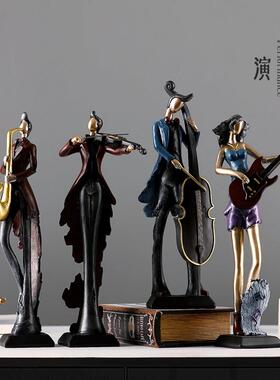 演奏乐器摆件覆古简约家居装饰品办公室电视柜房间创意音乐礼物