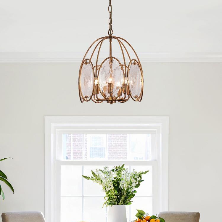 美式全铜客厅灯别衣帽间灯水晶灯卧室吊灯复古简欧式灯具餐厅