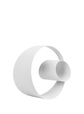 现代简约黑白色金属圆环形摆件创意不倒翁样板间客厅玄关软装饰品