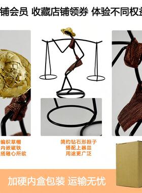居家典雅田园人物烛台装饰摆件