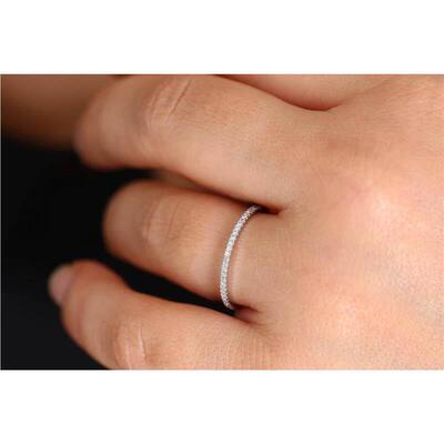 925 silver luxury single row zircon ring female micro-set fa