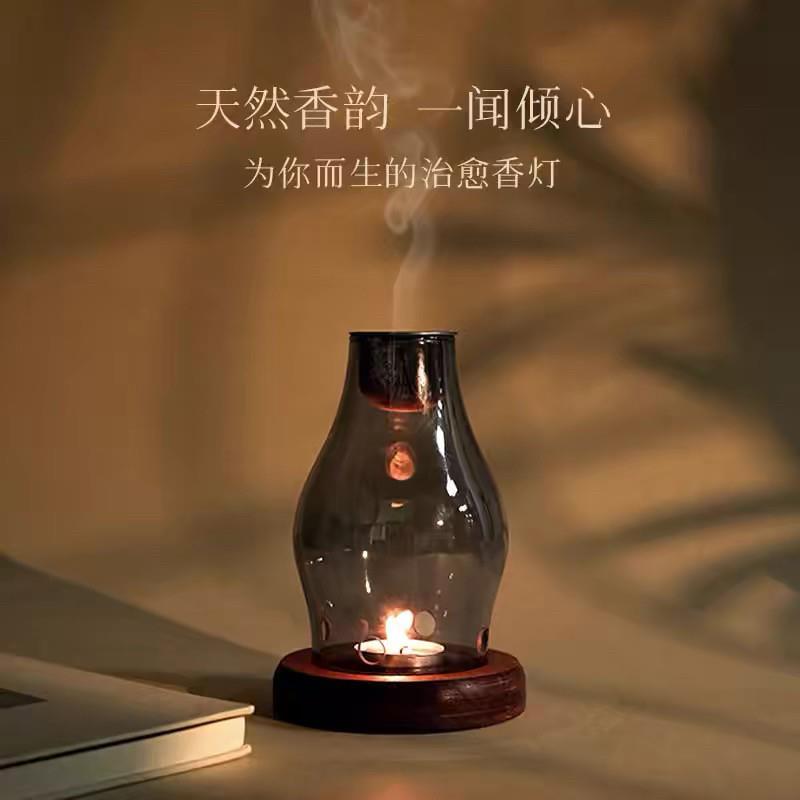 隔火薰香炉玻璃香薰灯家用室内沉香檀香薰炉蜡烛气氛灯蜡烛加热炉