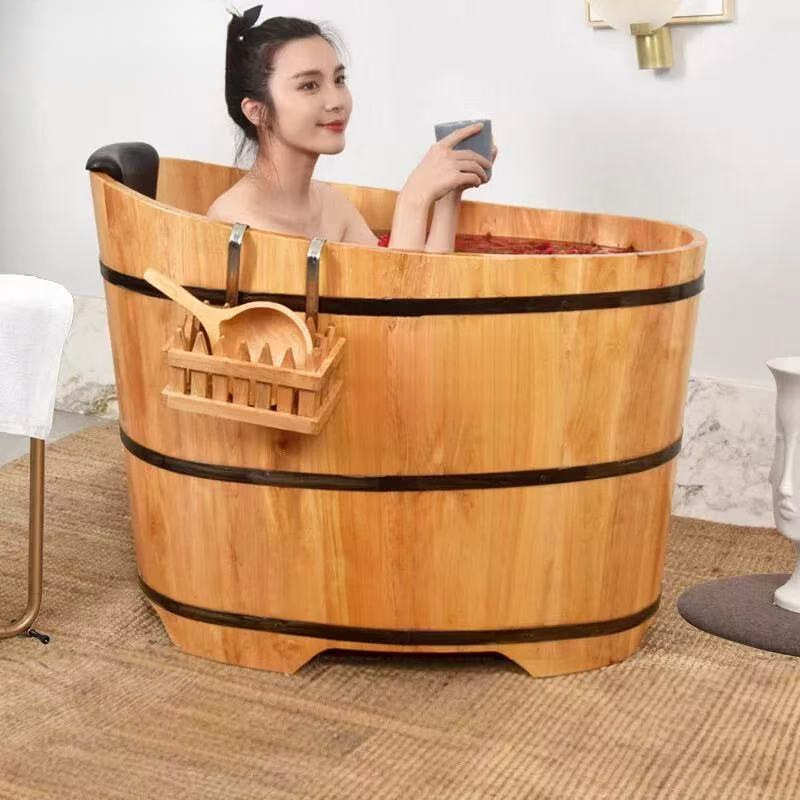 新款香柏木泡澡木桶沐浴桶家用汗蒸加厚实木简约简易桶清洁盆儿童