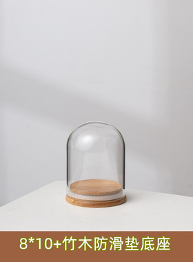 核桃收纳盒摆放透明装饰佛像玻璃罩展示罩配饰珠宝圆罩玩偶微景观