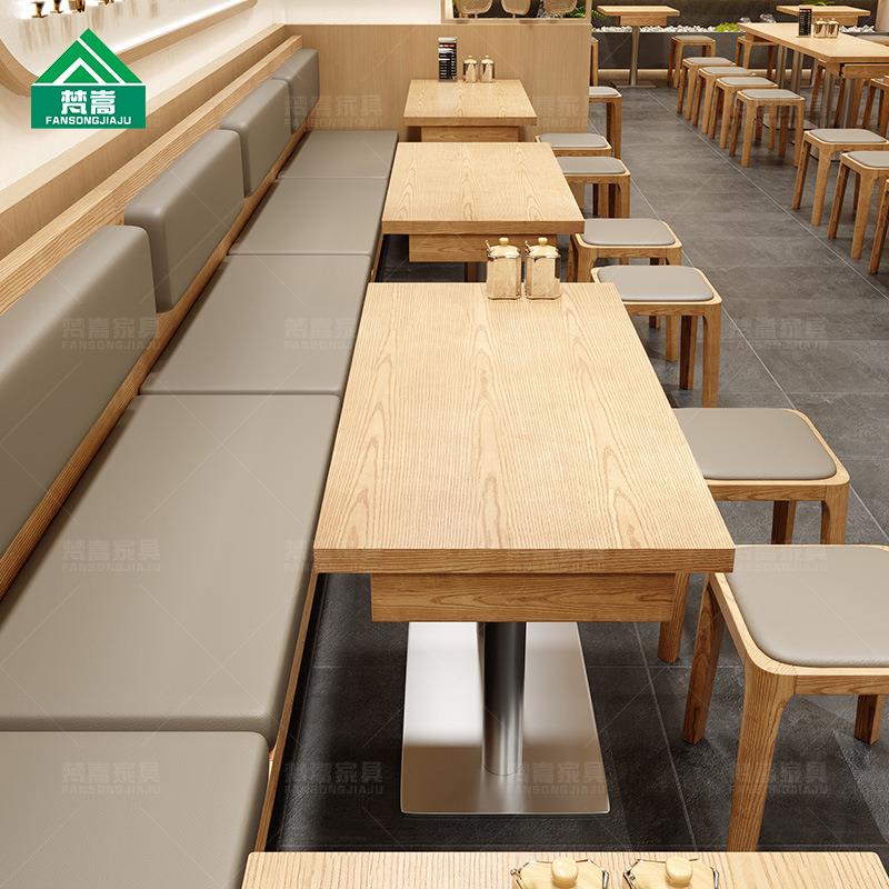 面馆米线店商用餐桌日料简餐店带抽屉桌子快餐茶楼小吃店长桌方桌