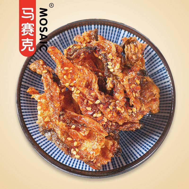 马赛克鱼皮烧烤味香辣鱼皮甜辣香脆爽鳕鱼网红海味零食即食小包装