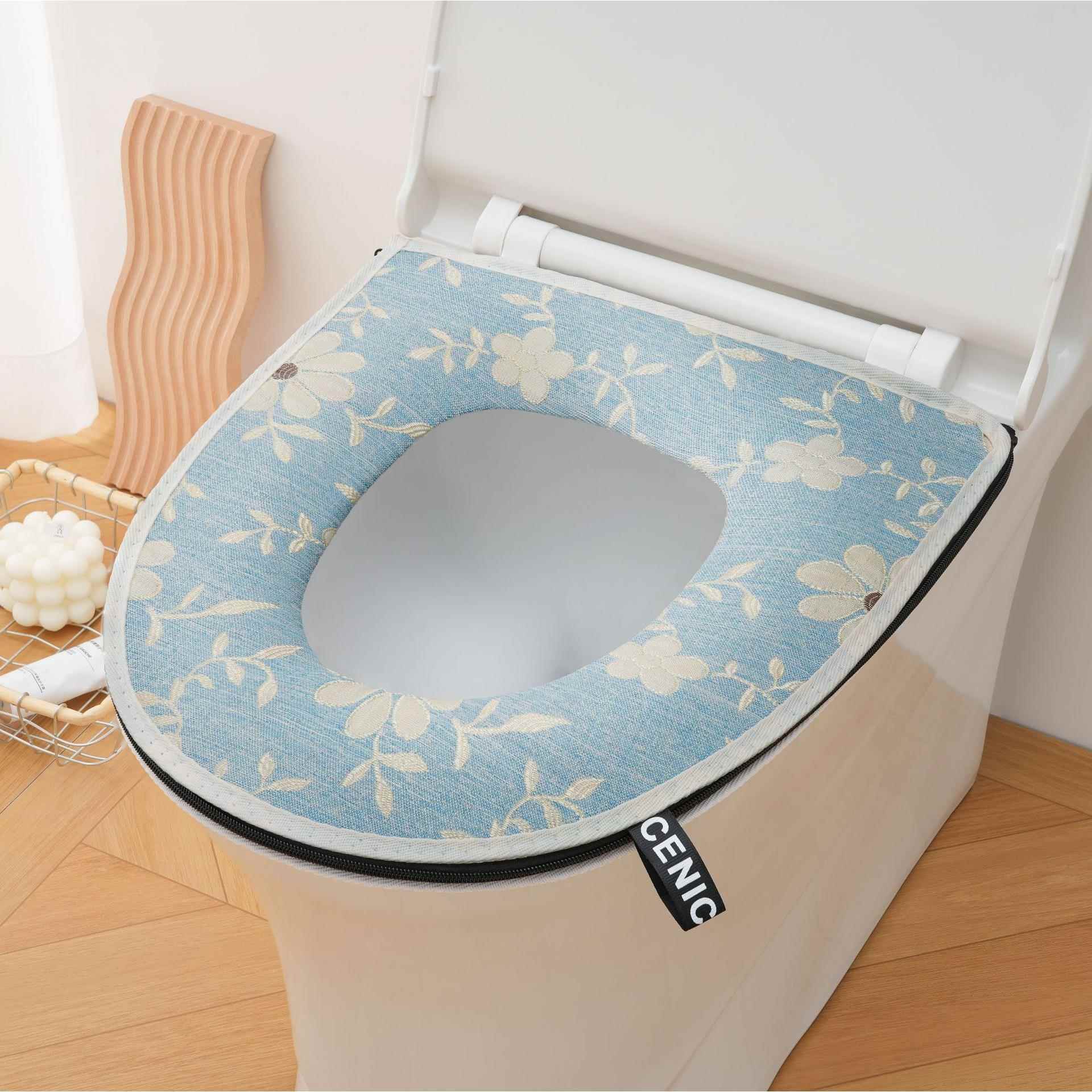 纯棉马桶垫马桶套防水四季通用舒适坐便垫坐便套夏季垫子拉链家用