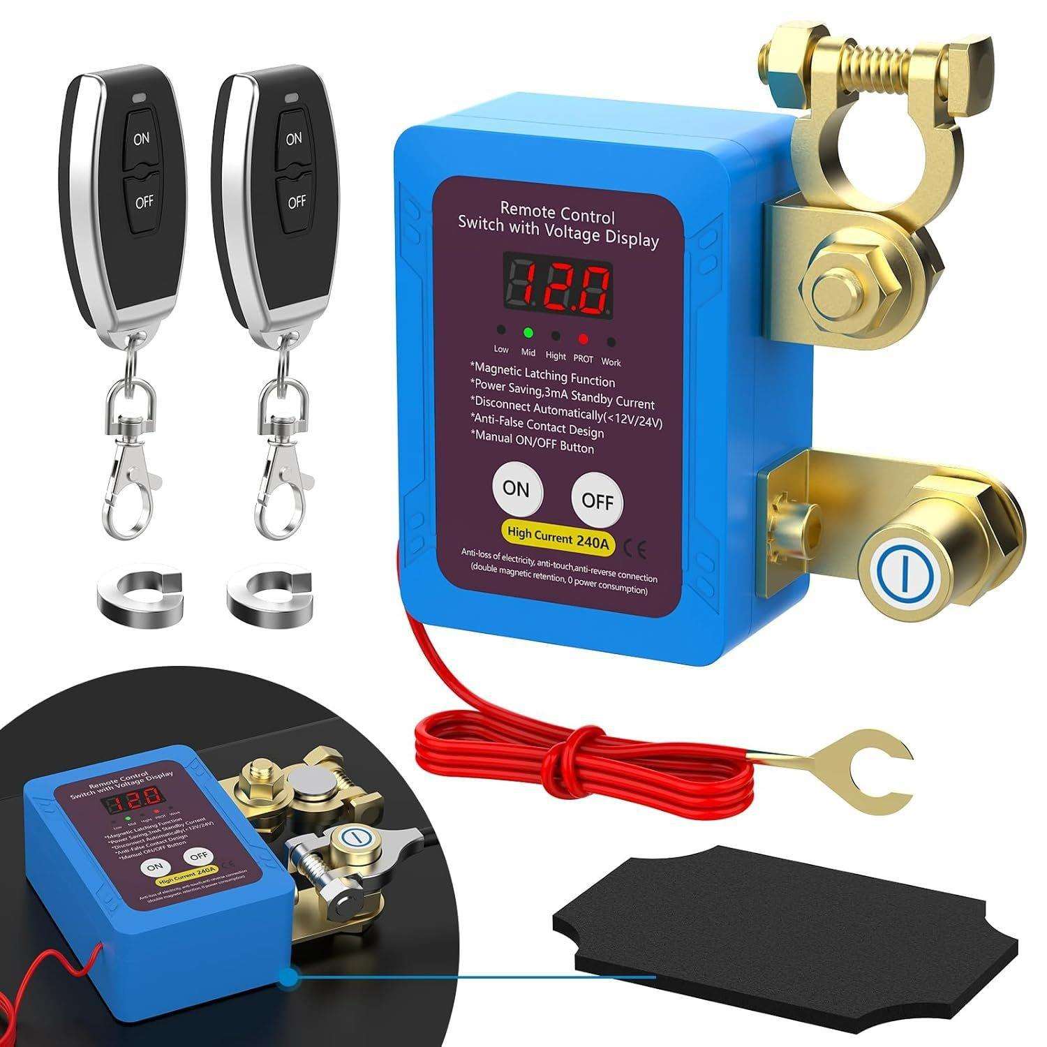 电瓶开关12V240A远程电池断开开关自动断电开关汽车汽车卡车船用