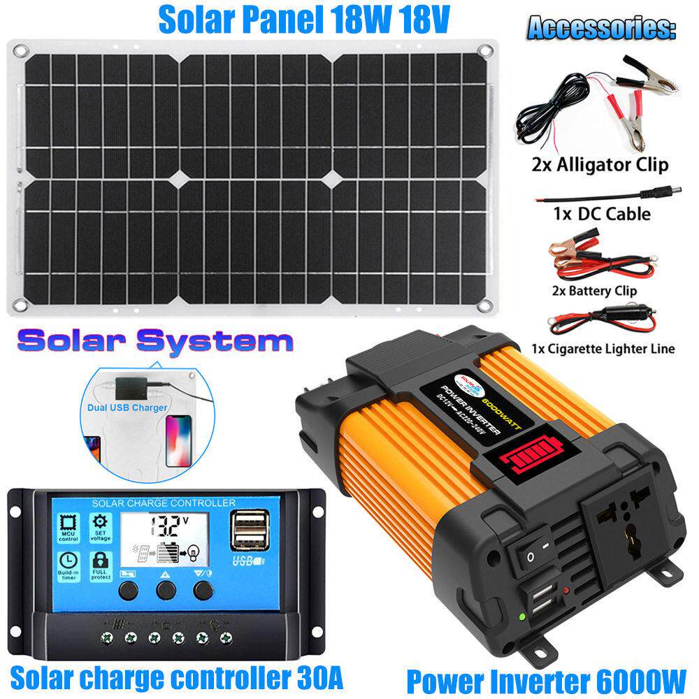 太阳能发电组逆变器太阳能板充放电控制器12V220V/110V太阳能系统