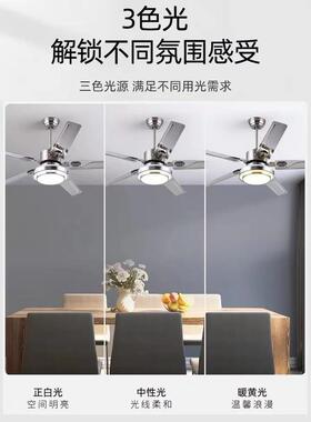 不QH-1603锈厅钢风灯餐吊扇灯大风力体客厅办公室工厂一带灯扇风