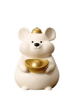 生肖鼠你有钱摆件趣味办公室工位桌面装饰客厅玄关电视柜乔迁礼品