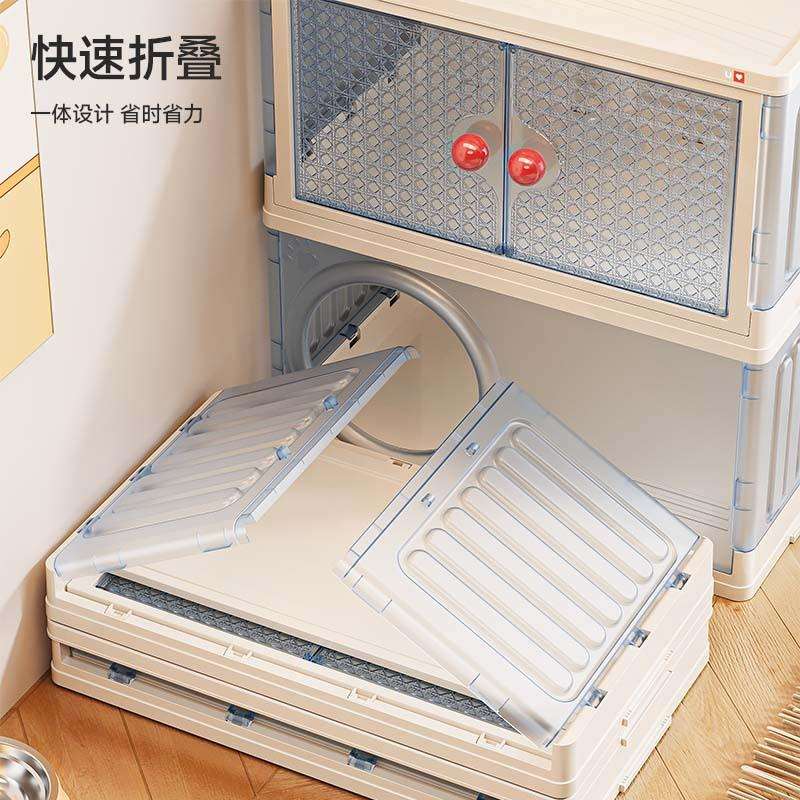 友耐折叠猫窝收纳柜家用大容量宠物用品整理箱多功能猫窝储物柜