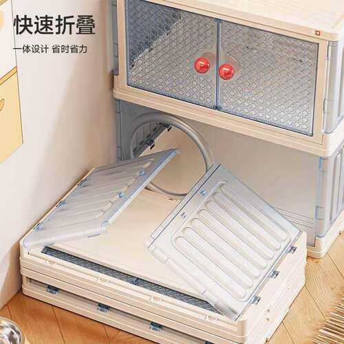 友耐折叠猫窝收纳柜家用大容量宠物用品整理箱多功能猫窝储物柜
