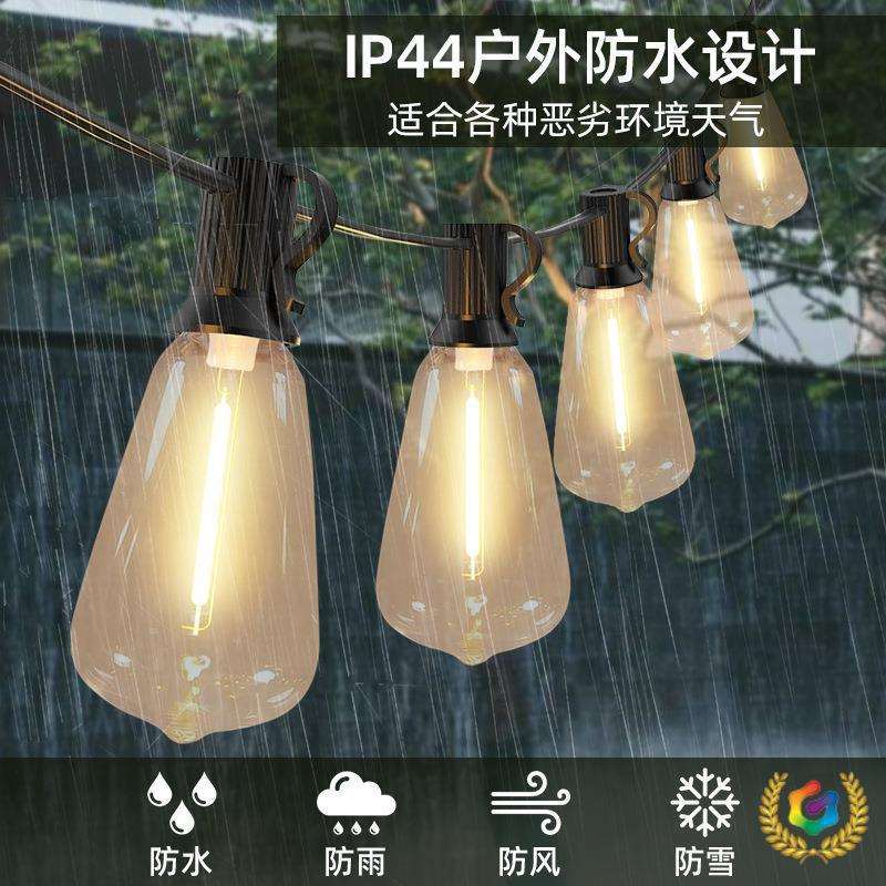 ?新款ST38太阳能LED灯串USB充电板庭院装饰露营氛围户外灯串批