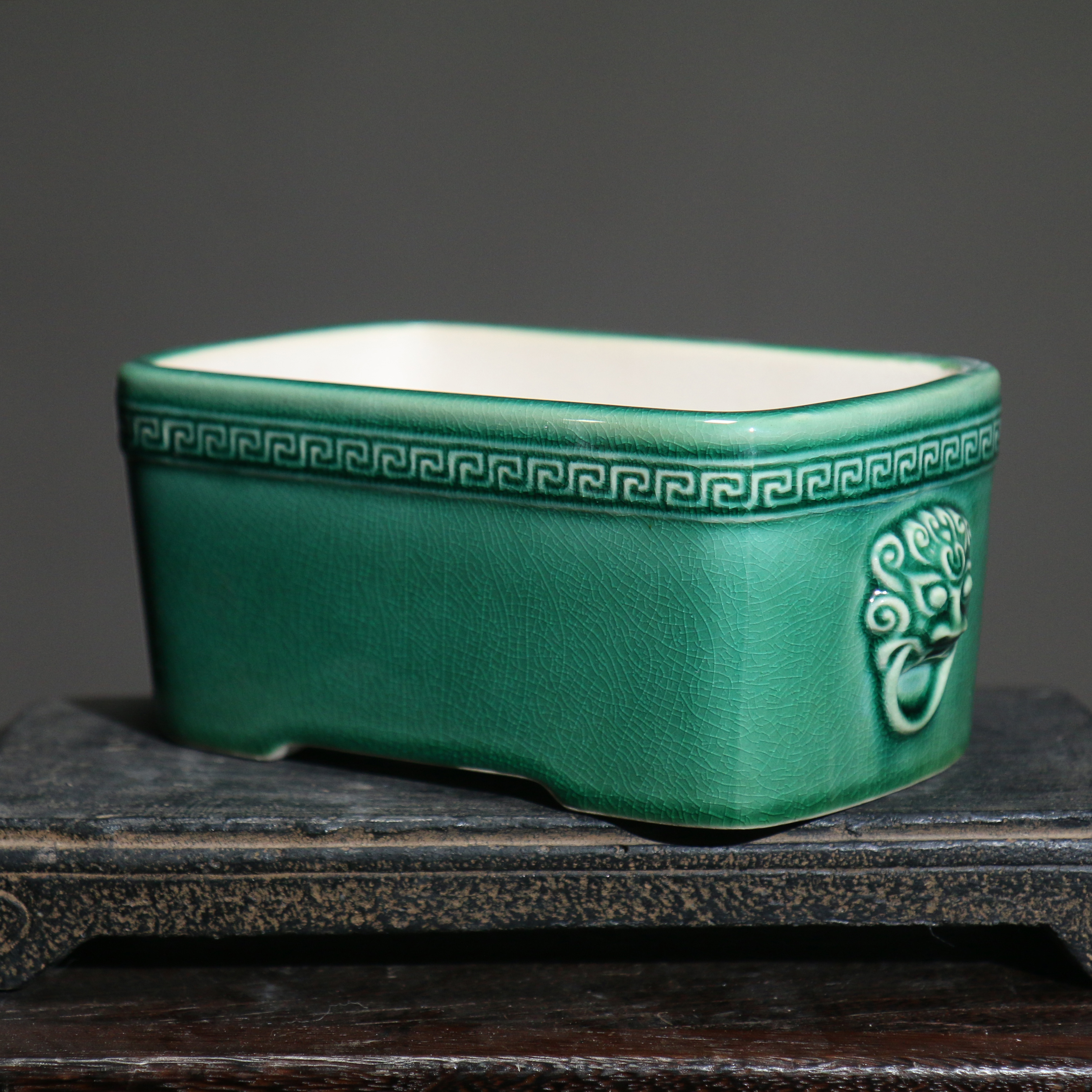 紫砂花盆陶瓷粗陶盆景盆长方形马槽盆盆景盆手工微型菖蒲盆