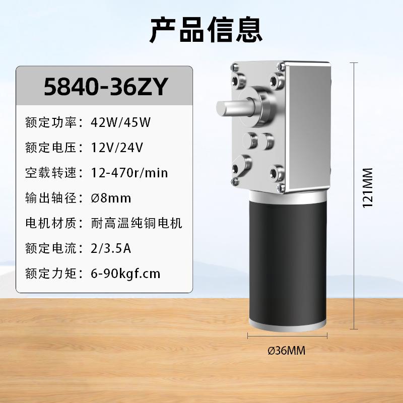 厂直销58蜗40-36zy大家扭力自锁涡轮流杆直减速74263电机马达12V2