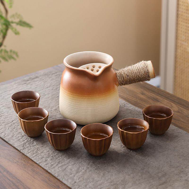 围炉煮茶粗陶侧把烤奶罐罐罐壶家用烤奶茶壶户外煮茶炉碳烤可干烧