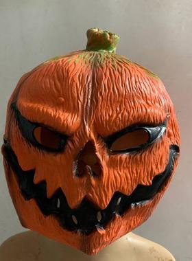跨境南瓜面具 万圣节恶魔鬼cospla乳胶头套恐怖道具幽灵 南瓜头套