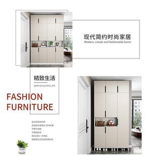 柜一体新款 实木玄关柜鞋 轻奢风客厅隔断柜收纳柜大容量多层储物柜