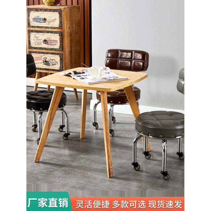 A9L滑轮小椅子静音万象轮凳子美缝凳美甲修脚凳带娃凳换鞋凳沙发