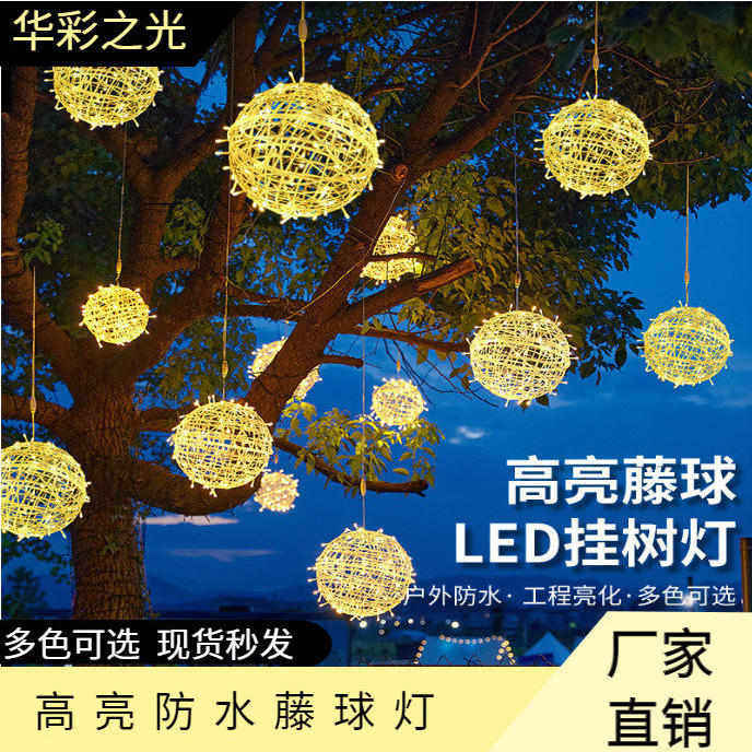 led藤球灯户外防水灯串圆球灯防水彩球灯满天星工程亮化节日灯